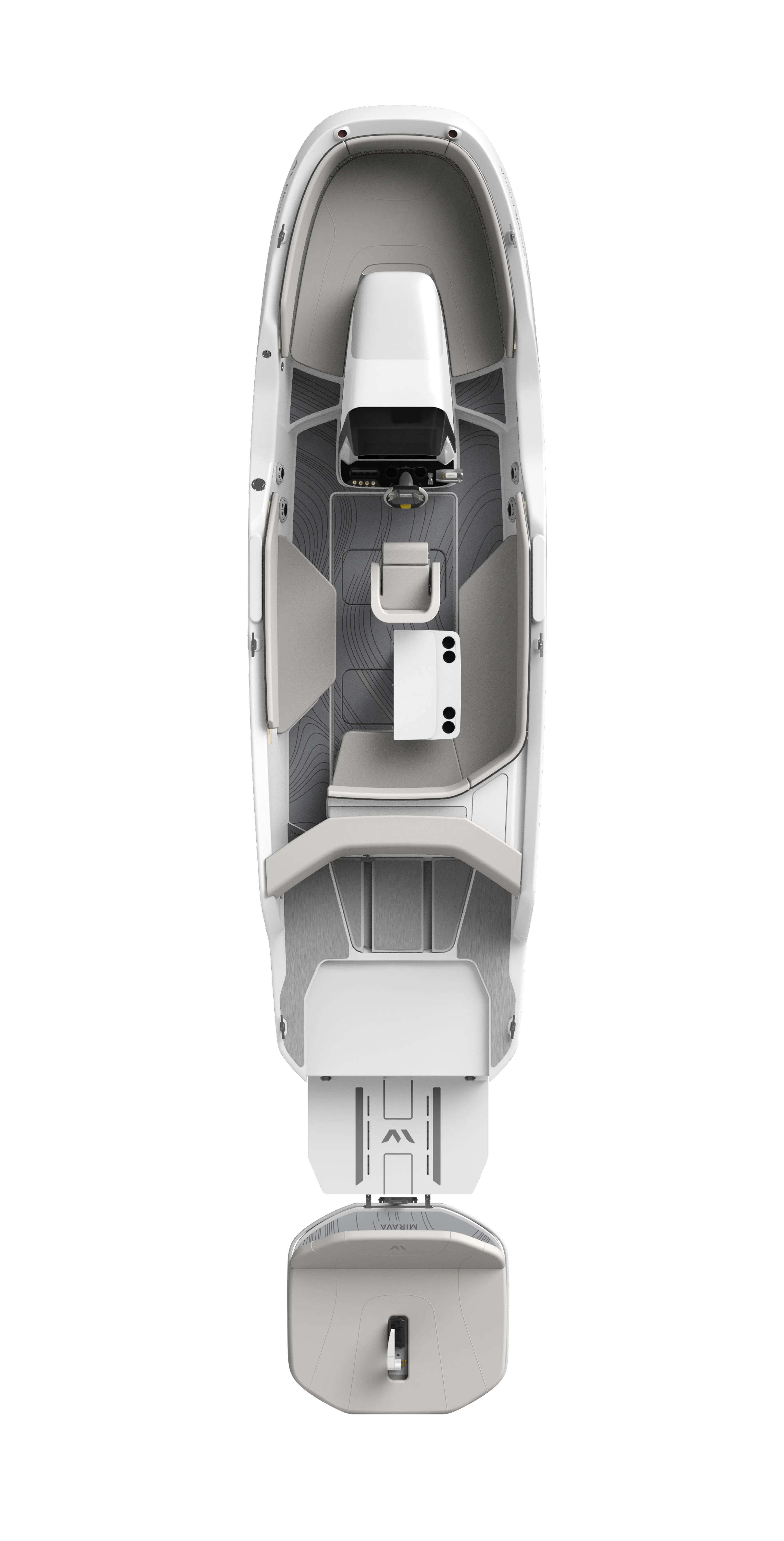 Top-down overview of MIRAVA open deck features