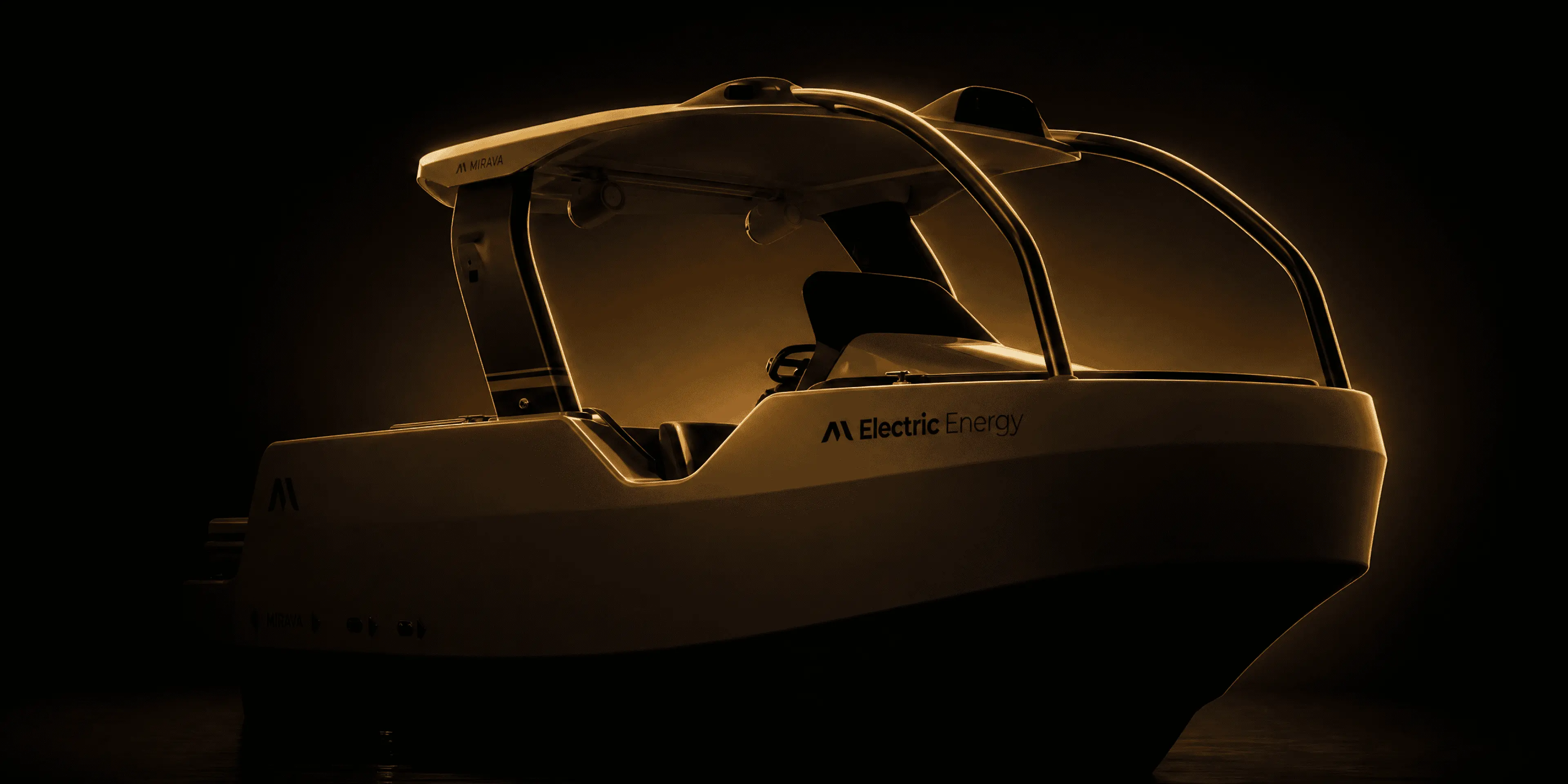 MIRAVA intelligent boat moving through open water