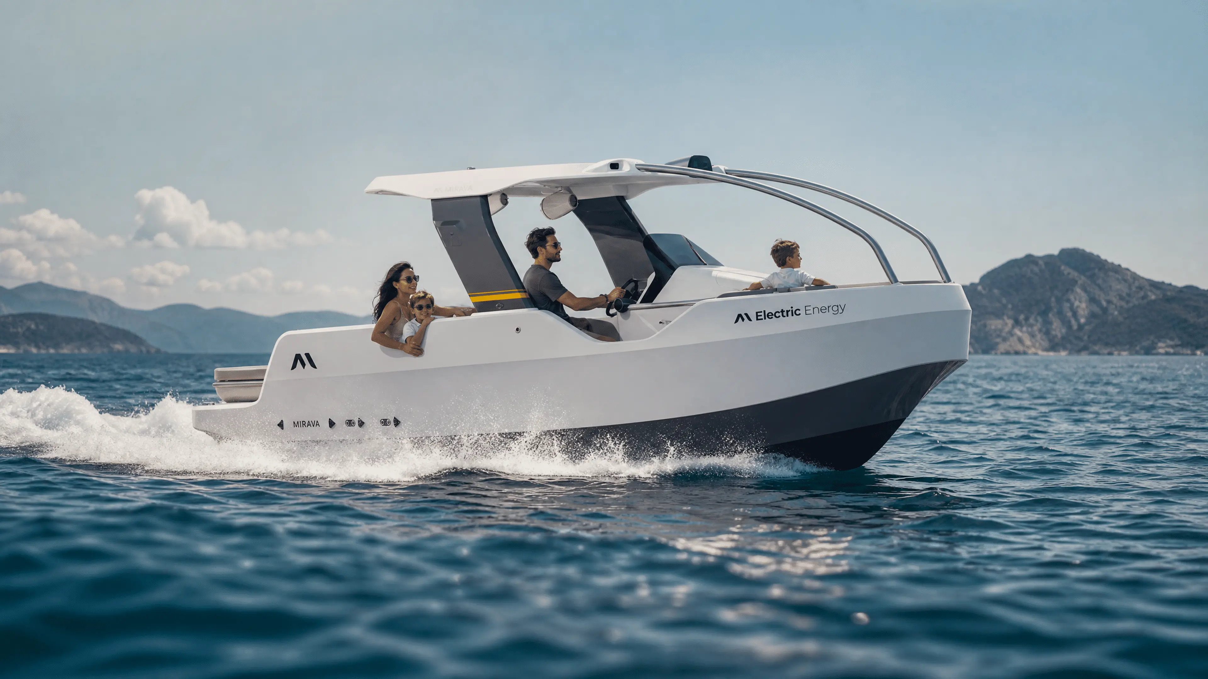A family sharing time together aboard MIRAVA
